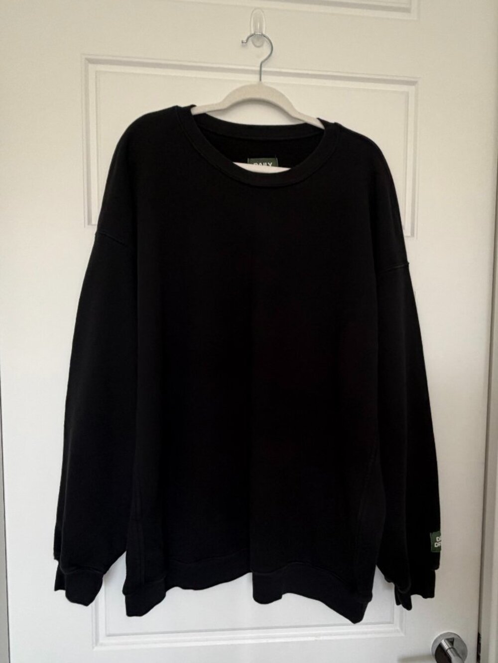 Daily Drills Unisex Oversized Crewneck Sweatshirt Black Size M/L Lounge Pullover